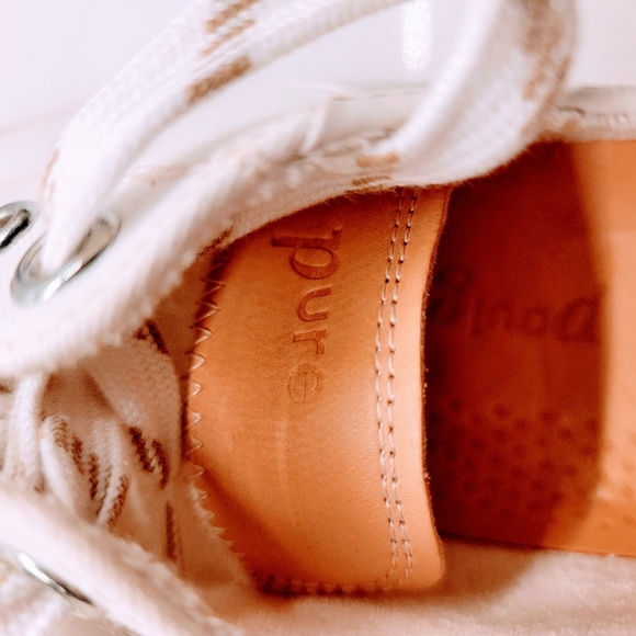 Paul Green Pure Go!Zero Low Top Sneaker Size US 8 UK 5.5 Cream White Brown - Picture 8 of 10